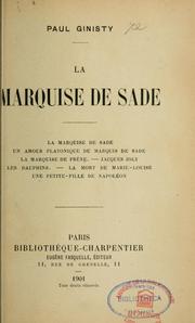 Cover of: La Marquise de Sade