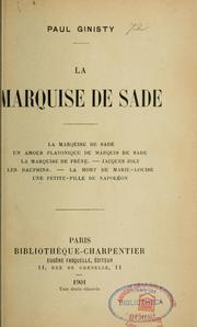 Cover of: La Marquise de Sade by Paul Ginisty