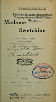 Cover of: Madame Swetchine by C. Lecigne