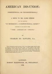 American dis-union by Rawlins, Charles Ed Jr