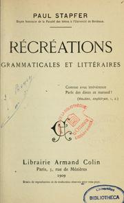 Cover of: Récréations grammaticales et littéraires