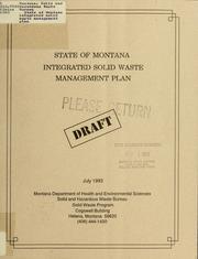 Cover of: State of Montana integrated solid waste management plan