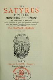 Cover of: Des satyres, brutes, monstres et démons