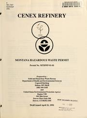 Cover of: Cenex Refinery: Montana Hazardous Waste Permit, permit no. MTHWP-91-01, draft