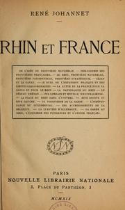 Cover of: Rhin et France ...