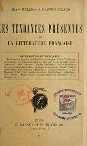 Les Tendances présentes de la littérature française by Jean Müller