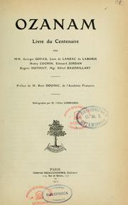 Cover of: Ozanam, livre du centenaire by Georges Goyau, Georges Goyau