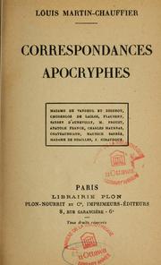 Cover of: Correspondances apocryphes by Louis Martin-Chauffier