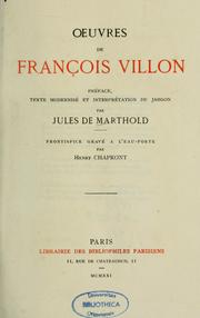 Oeuvres by François Villon