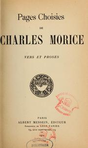 Cover of: Pages choisies de Charles Morice: vers et prose