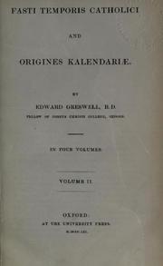 Cover of: Fasti Temporis Catholici and Origines kalendariae: in four volumes