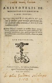 Cover of: Aristotelis De moribus ad nicomachum libri decem by Aristotle, J. A. Smith, Joe Sachs, Robert C. Bartlett, Susan D. Collins, L H. G. ed Greenwood, Hye-Kyung Kim