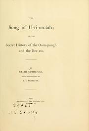 Cover of: The song of U-ri-on-tah by Uriah Cummings