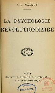 Cover of: La Psychologie révolutionnaire