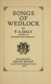 Cover of: Songs of wedlock