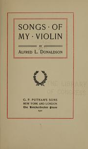 Cover of: Songs of my violin