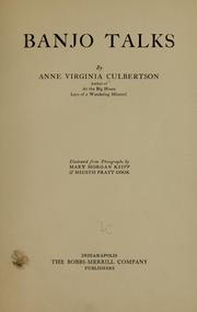 Cover of: Banjo talks by Anne Virginia Culbertson
