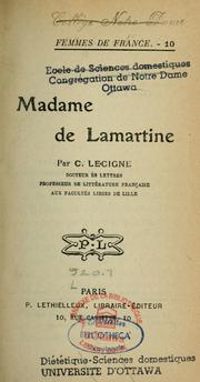 Cover of: Madame de Lamartine