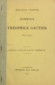 Cover of: Hommage à Théophile Gautier, 1811-1911