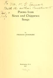 Cover of: Poems from Sioux and Chippewa songs