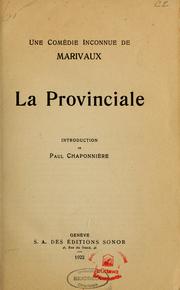 Cover of: La provinciale by Pierre Carlet de Chamblain de Marivaux