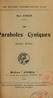 Cover of: Les paraboles cyniques by Han Ryner