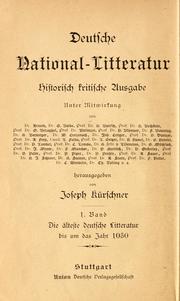 Cover of: Die älteste deutsche Litteratur bis um das Jahr 1050 by Paul Piper