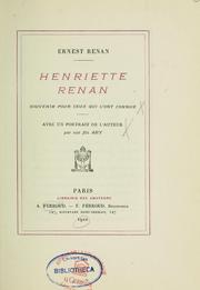 Cover of: Henriette Renan by Ernest Renan