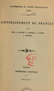 Cover of: L'Enseignement du français