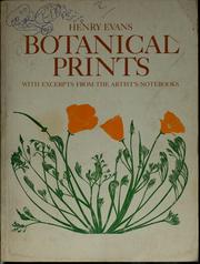 Cover of: Botanical prints with excerpts from the artist's notebooks