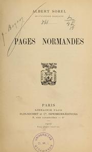 Cover of: Pages normandes by Albert Sorel