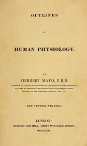 Cover of: Outlines of human physiology