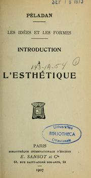 Cover of: Introduction à l'esthétique