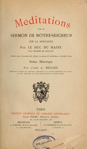 Cover of: Méditations sur le sermon de Notre-Seigneur sur la montagne