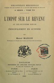 Cover of: L'impôt sur le revenu au dix-huitième siècle, principalement en Guyenne