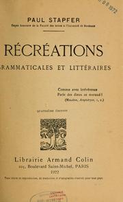 Cover of: Récréations grammaticales et littéraires