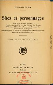 Cover of: Sites et personnages