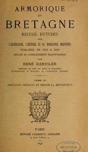 Cover of: Armorique et Bretagne by René Pocard du Cosquer de Kerviler