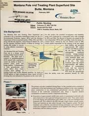 Cover of: Montana Pole and Treating Plant superfund site Butte, Montana