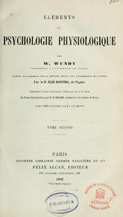 Cover of: Eléments de psychologie physiologique by Wilhelm Max Wundt