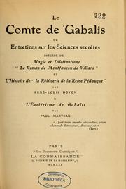 Cover of: Le comte de Gabalis, ou, Entretiens sur les sciences secrètes by Villars abbé de