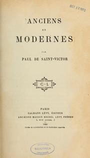 Cover of: Anciens et modernes