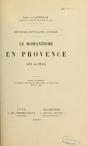 Cover of: Le Romantisme en Provence: Aix en 1834