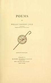 Cover of: Poems by Willis Vernon Cole