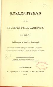 Observations sur la relation de la campaigne de 1815 by Emmanuel de Grouchy