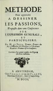 Cover of: Methode pour apprendre a dessiner les passions by Charles Le Brun