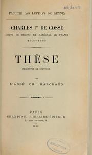 Cover of: Charles 1er de Cossé, comte de Brissac et maréchal de France, 1507-1563 by Charles Marchand, Charles Marchand