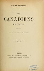 Cover of: Les canadiens de France