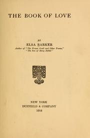 Cover of: The book of love by Elsa Barker