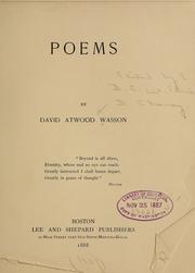Cover of: Poems by David Atwood Wasson
